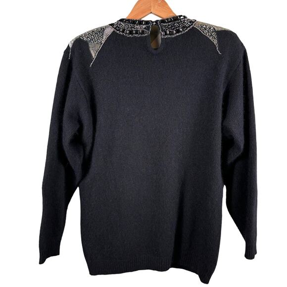 Diffusion Evening Silk Blend Womens Top Angora Wool Long Sleeve Blouse M Sweater - Picture 2 of 9